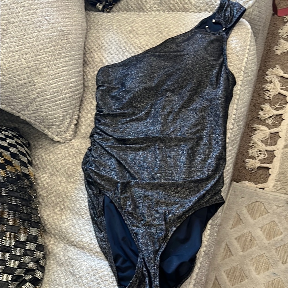 MICHAEL Michael Kors Metallic Black One-Piece Swimsuit